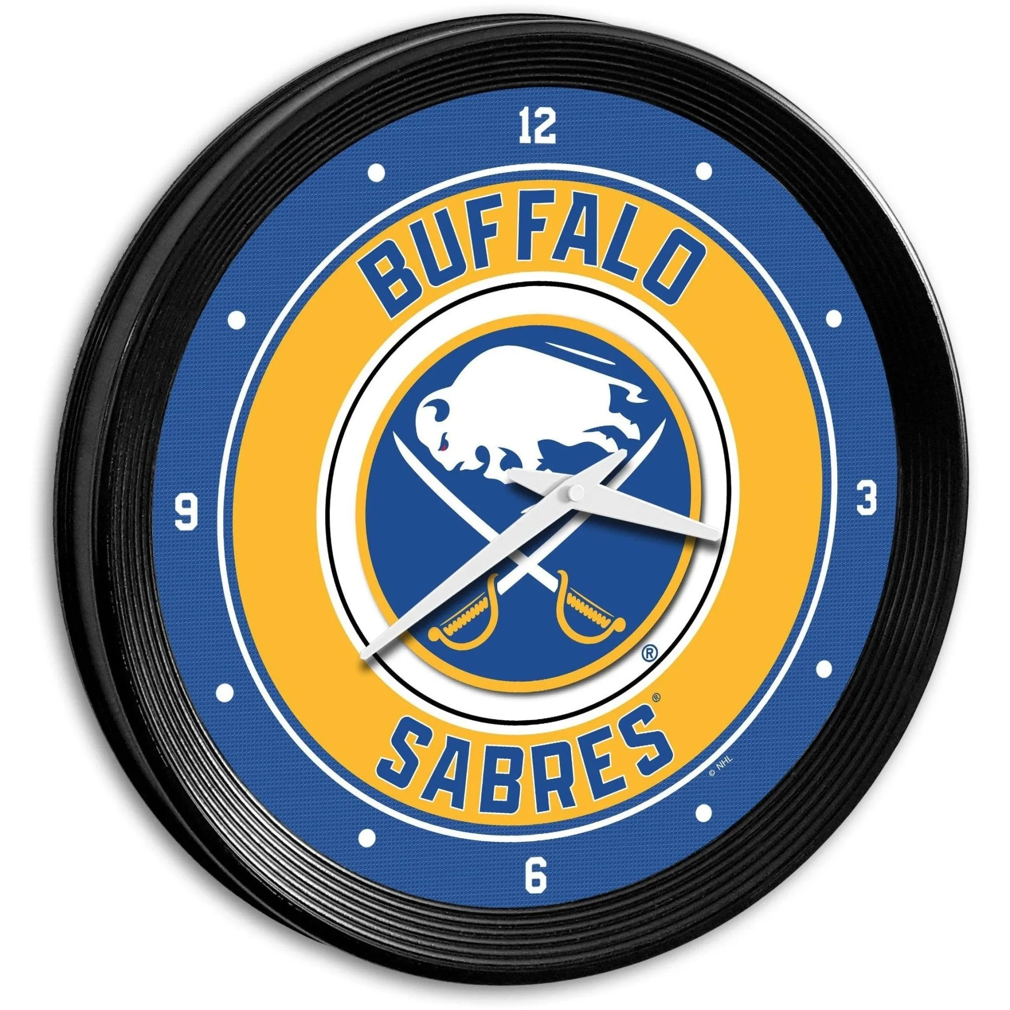 Buffalo Sabres: Ribbed Frame Wall Clock