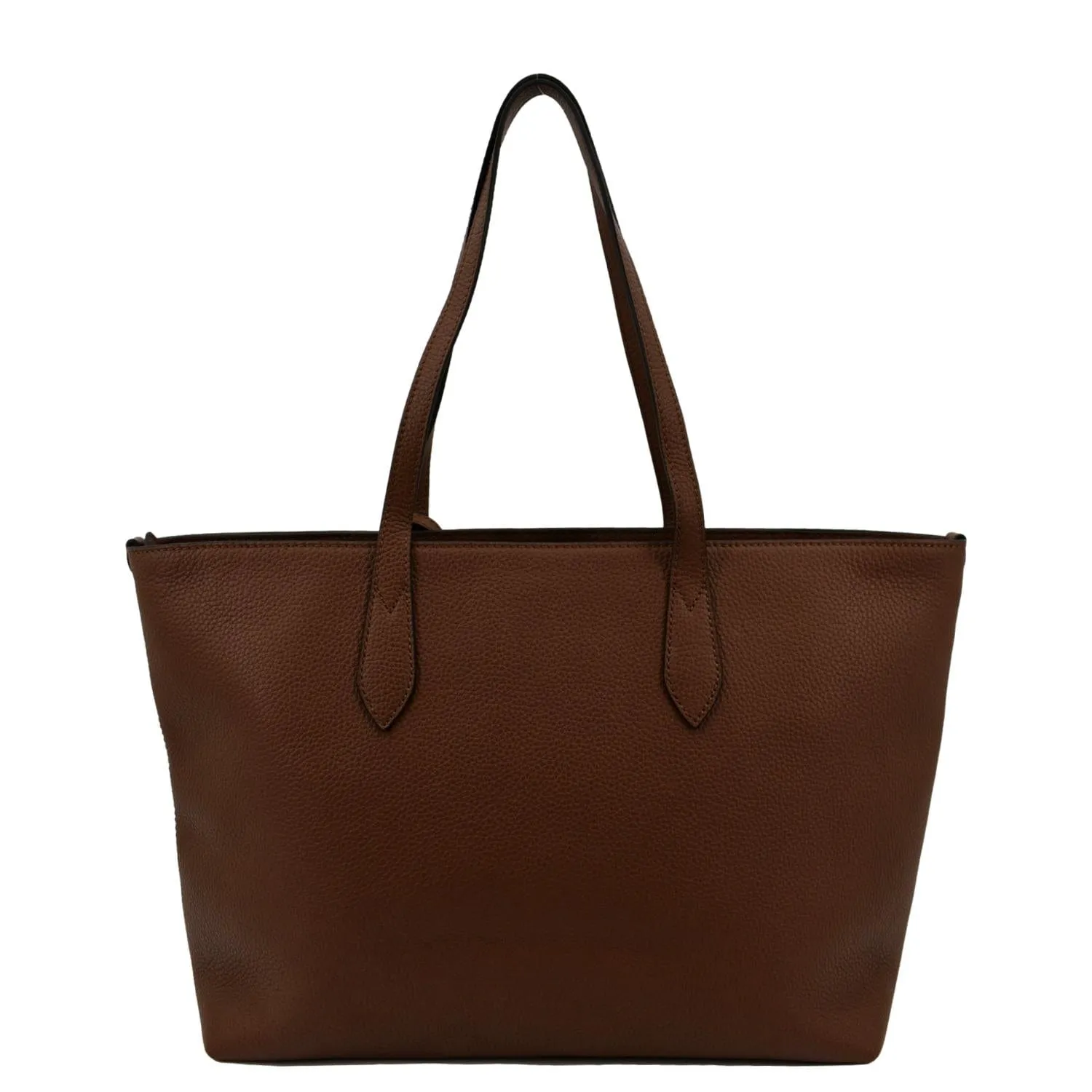 BURBERRY Logo Medium Embossed Leather Tote Bag Tan