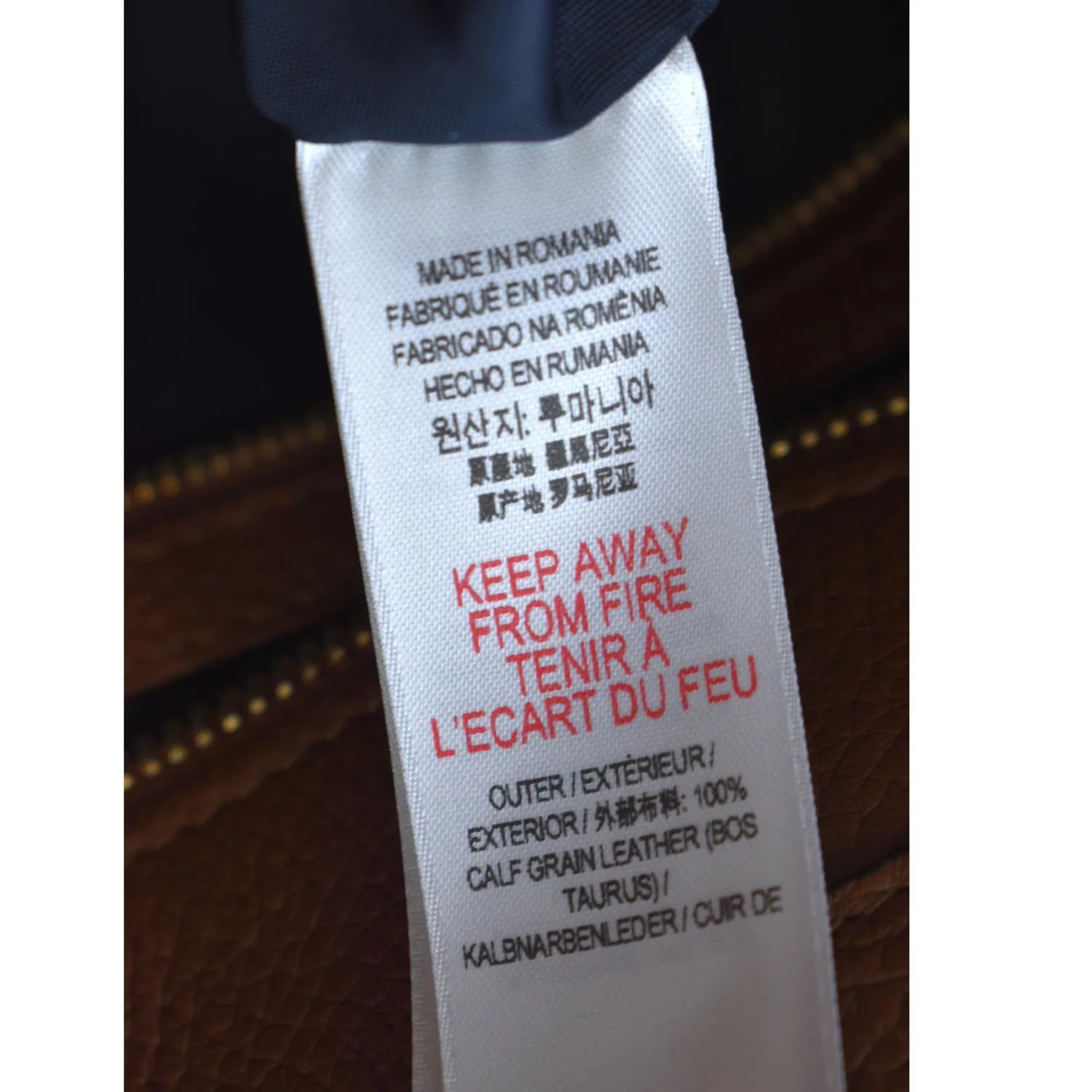 BURBERRY Logo Medium Embossed Leather Tote Bag Tan