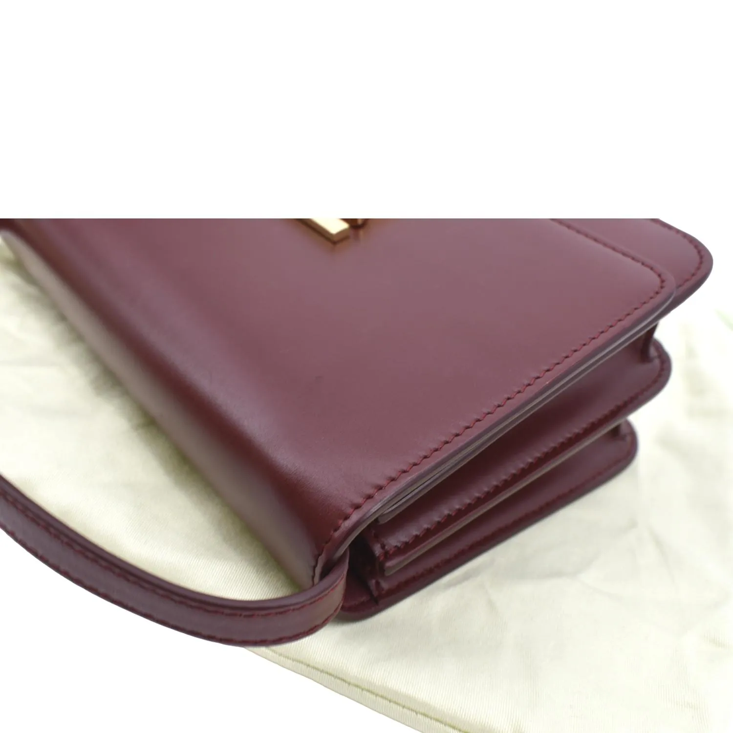 BURBERRY Tb Lola Leather Shoulder Bag Red
