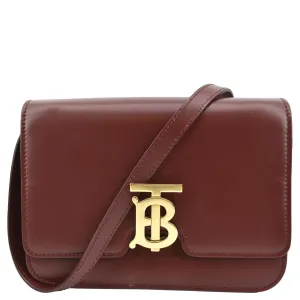 BURBERRY Tb Lola Leather Shoulder Bag Red
