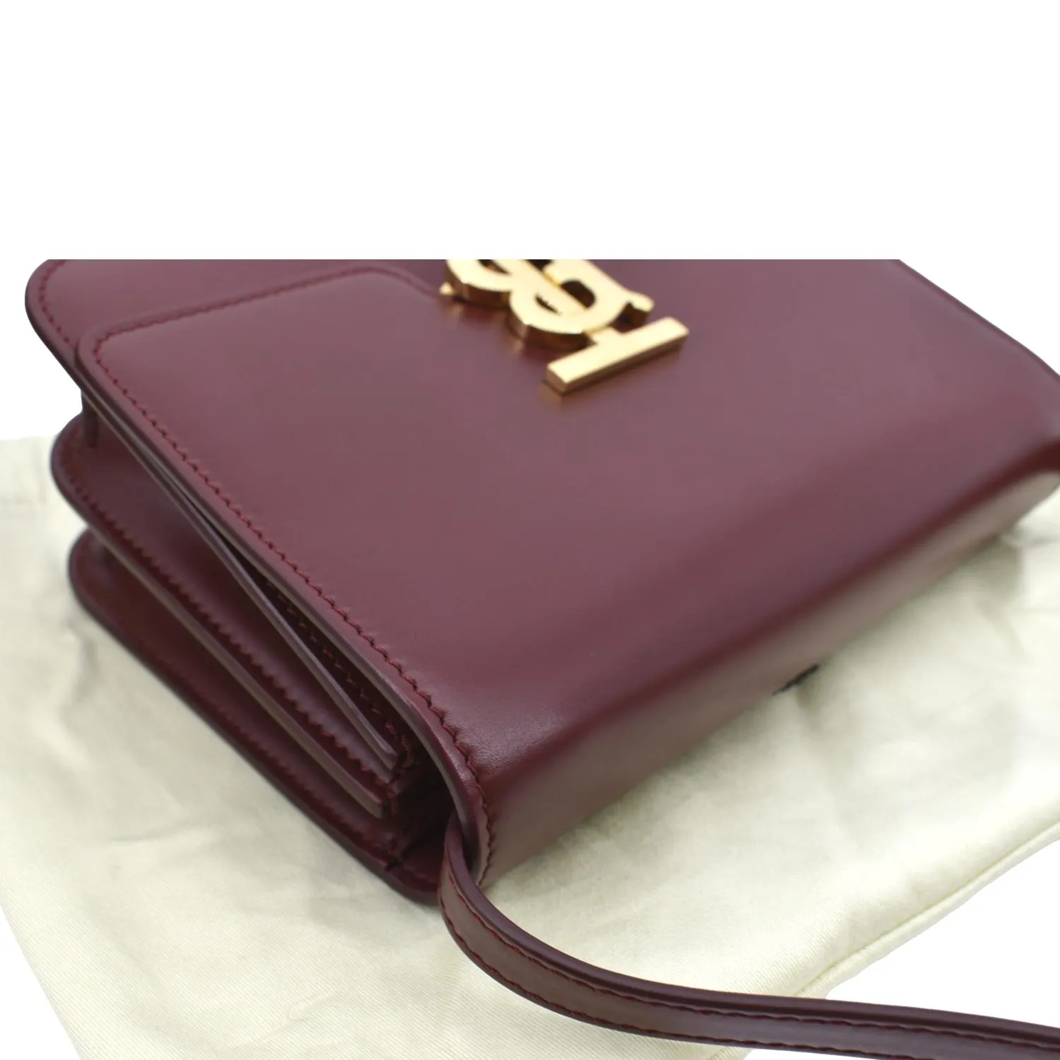 BURBERRY Tb Lola Leather Shoulder Bag Red
