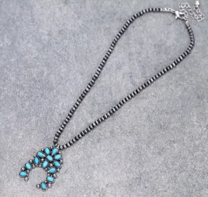 Bursting with Joy Navajo Necklace with Naja - Turquoise