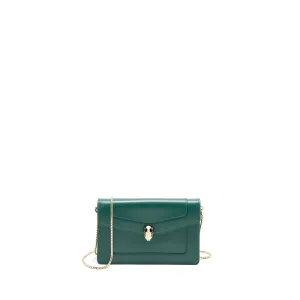 Bvlgari Serpenti Forever Wallet on Chain Calfskin Green LGHW