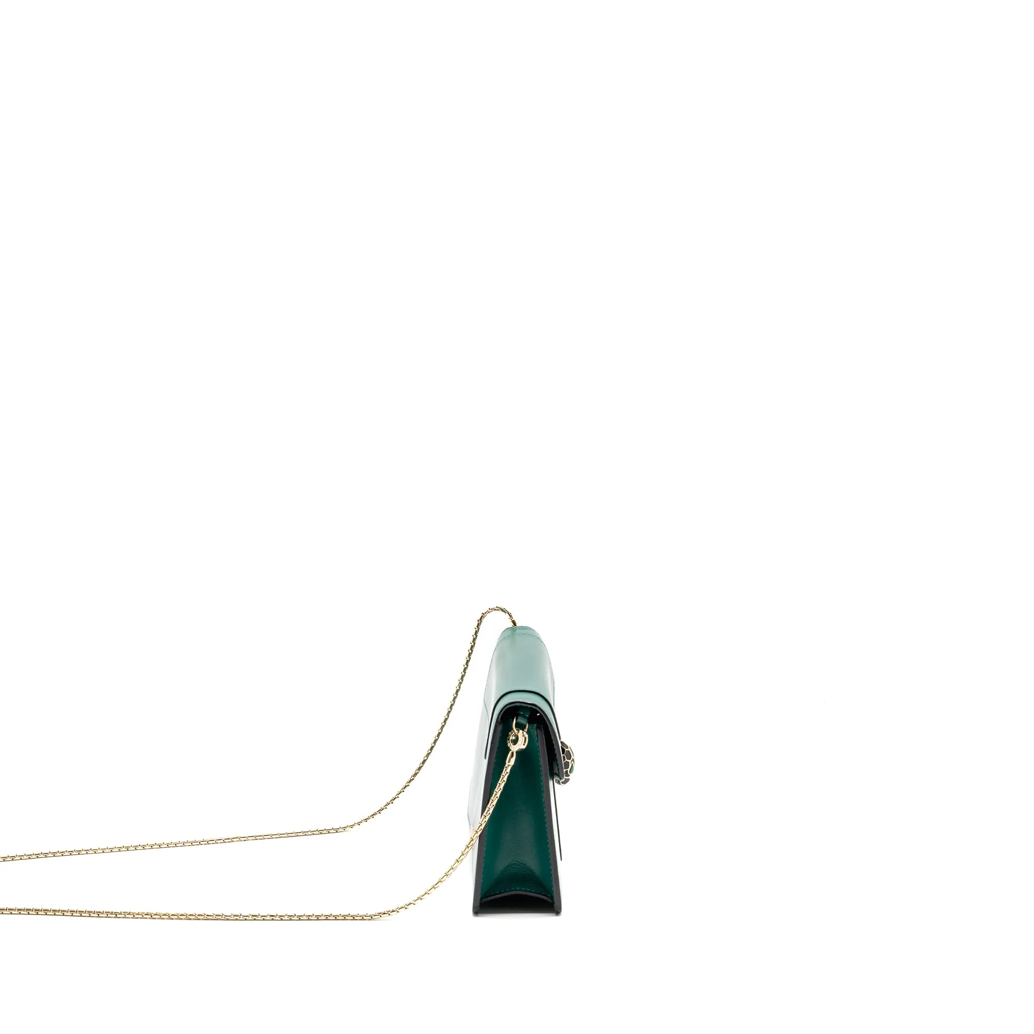 Bvlgari Serpenti Forever Wallet on Chain Calfskin Green LGHW