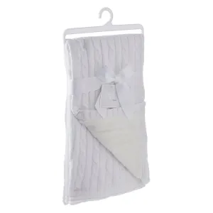 Cable Knit Sherpa Baby Blanket Ivory Off/White Solid Color Neutral