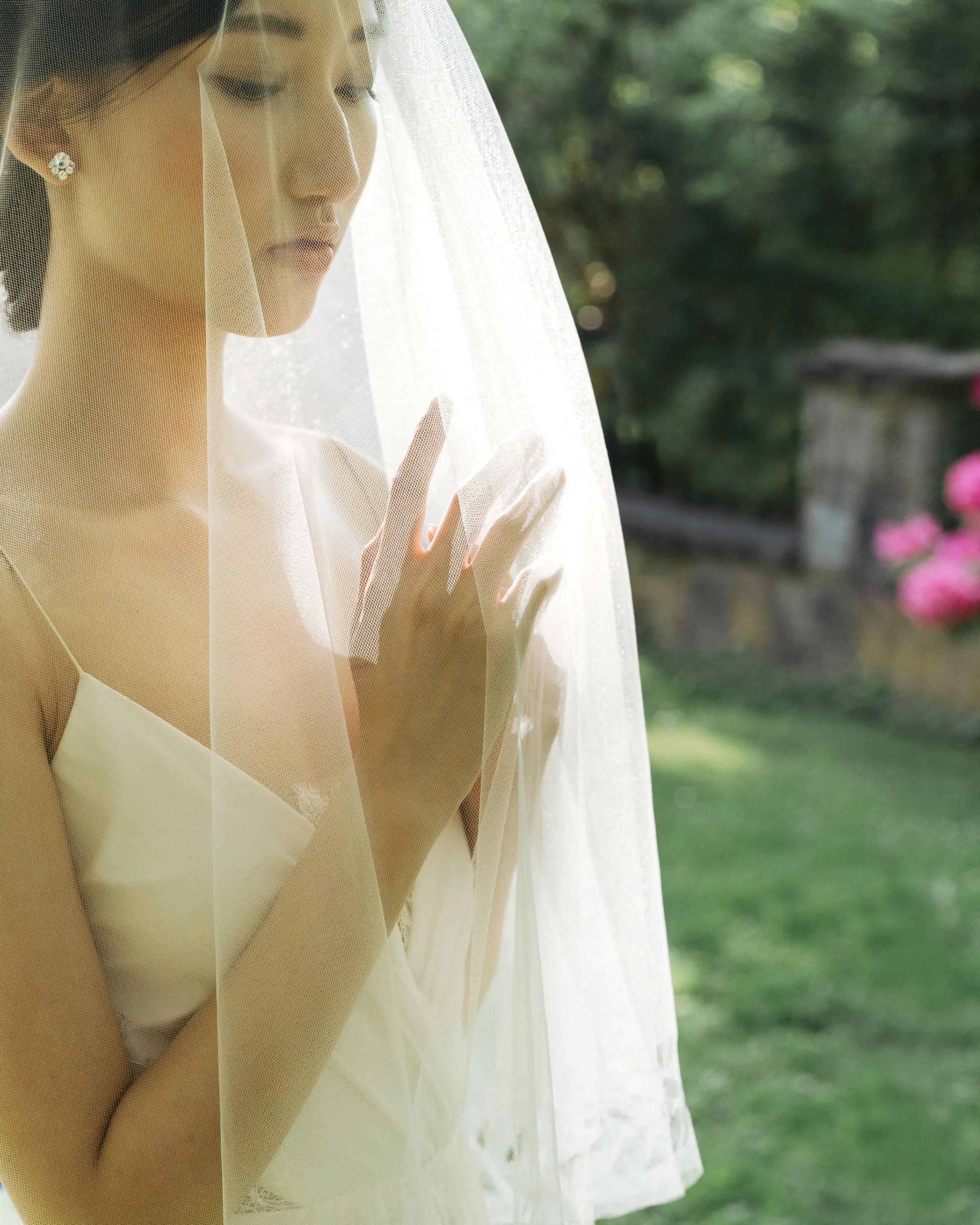Cascading Leaves Circular Veil