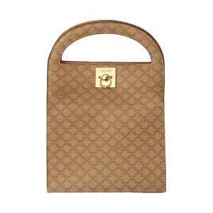 Celine Brown Logo Top Handle Bag