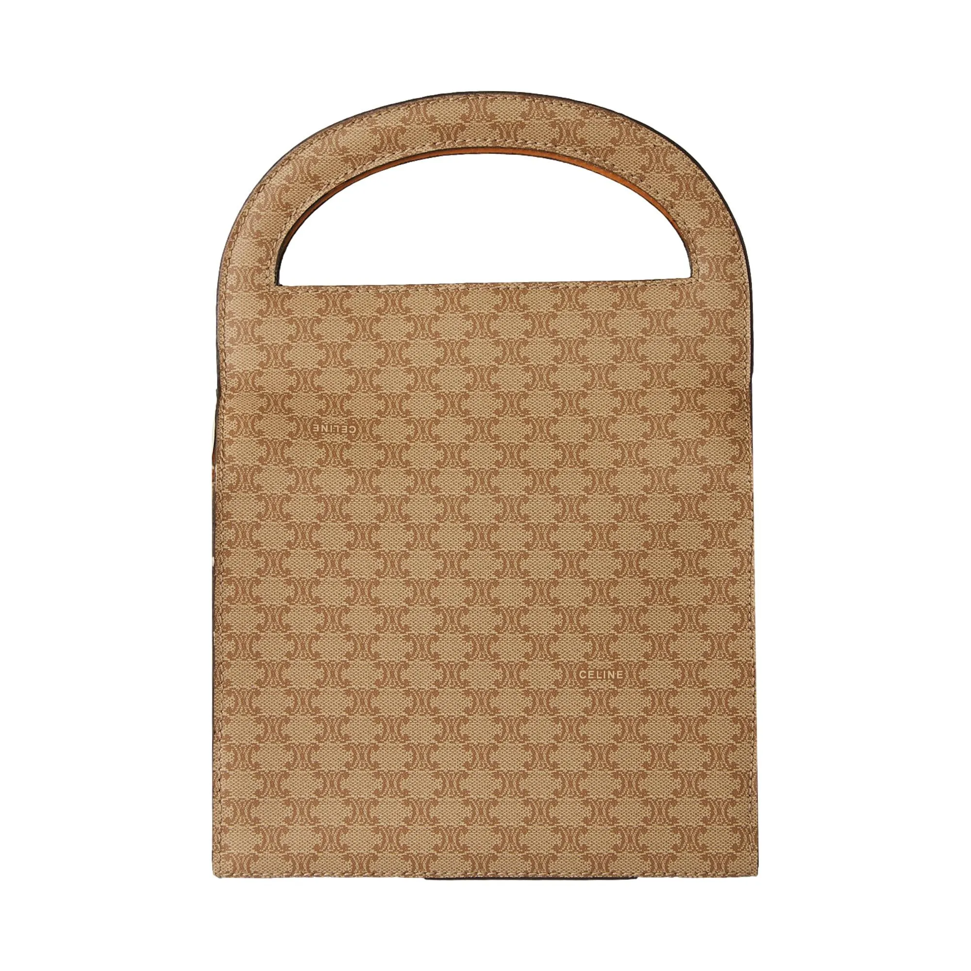 Celine Brown Logo Top Handle Bag