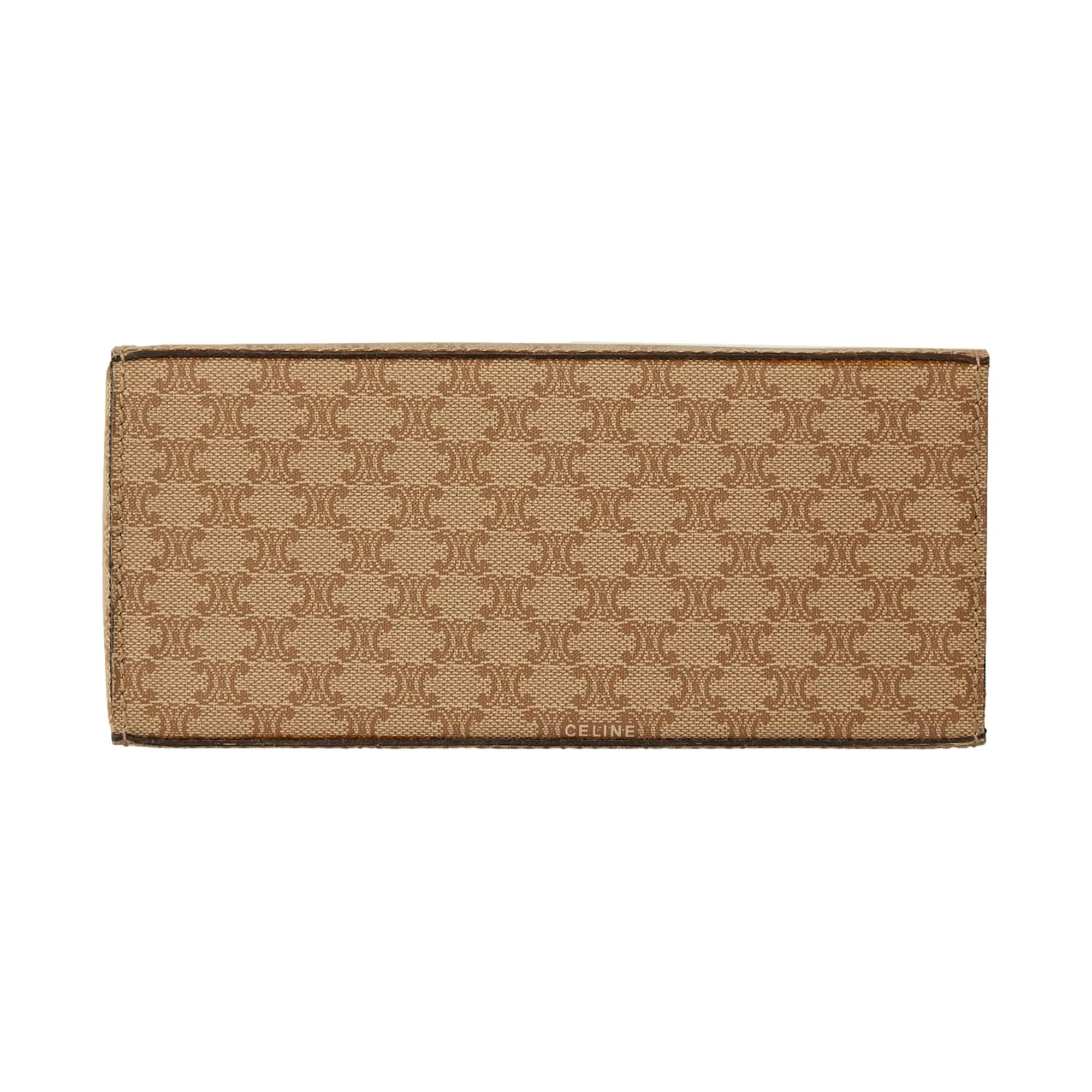 Celine Brown Logo Top Handle Bag