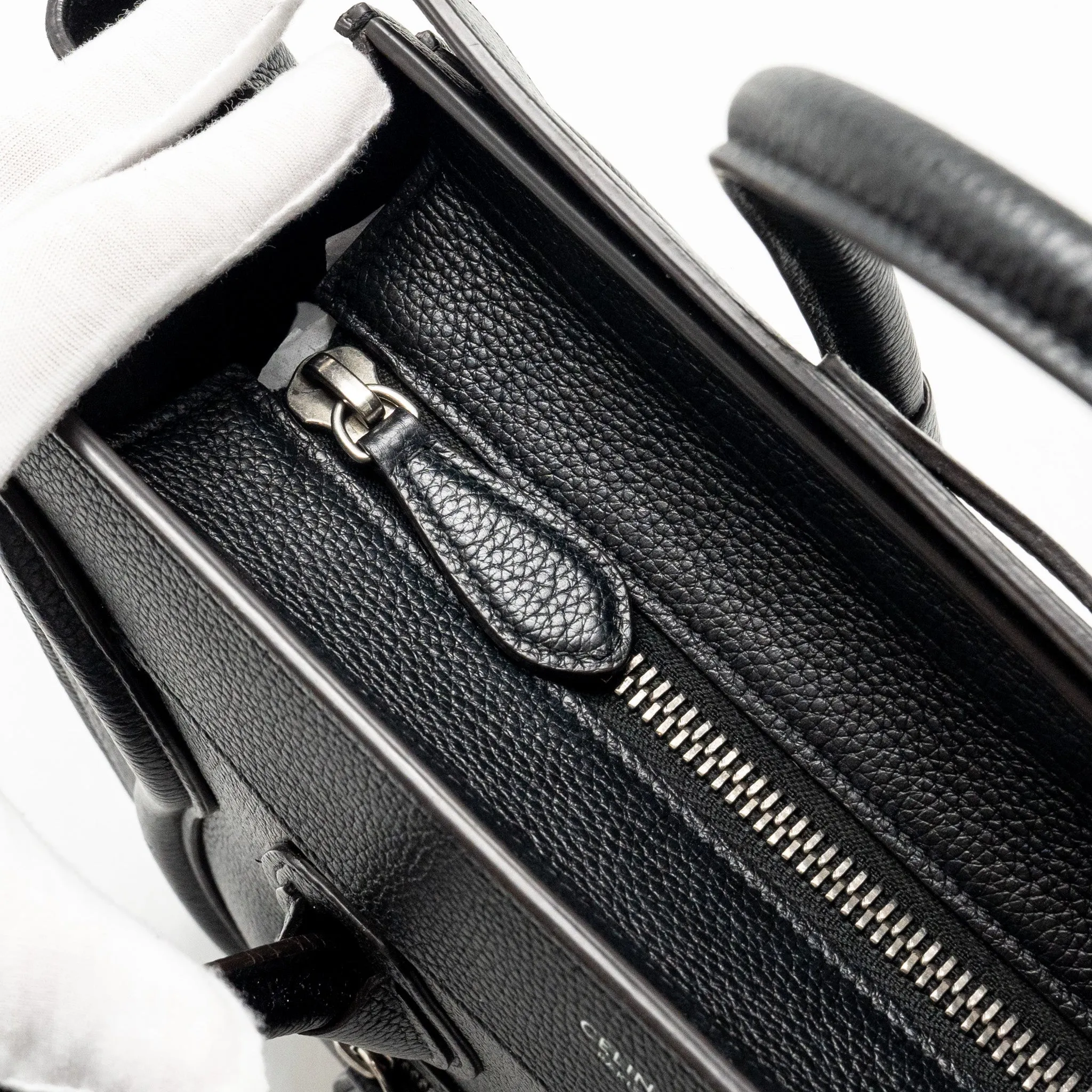 Celine Micro Luggage Bag Calfskin Black SHW