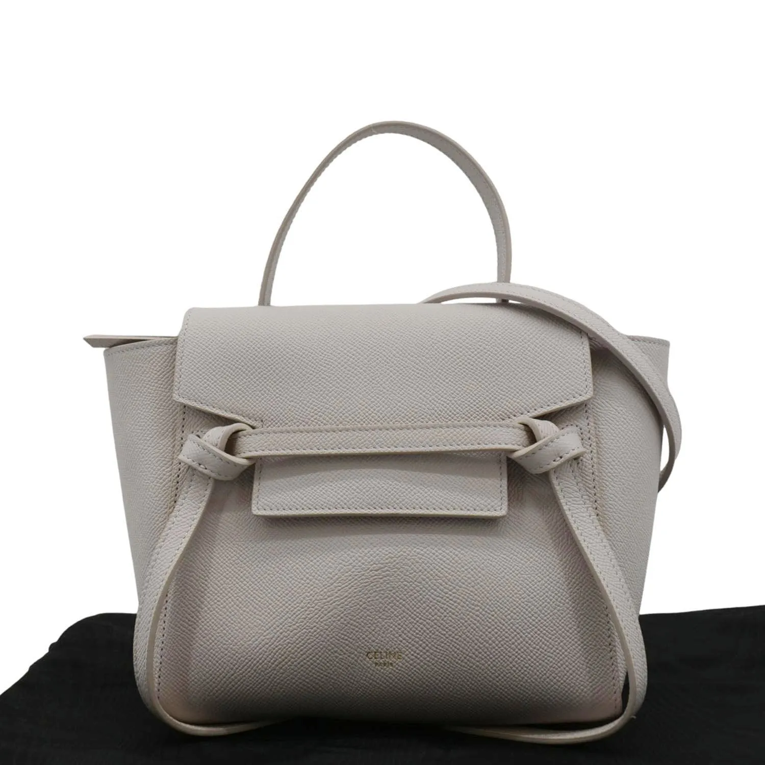 CELINE Nano Belt Grained Leather Shoulder Bag Light Pink