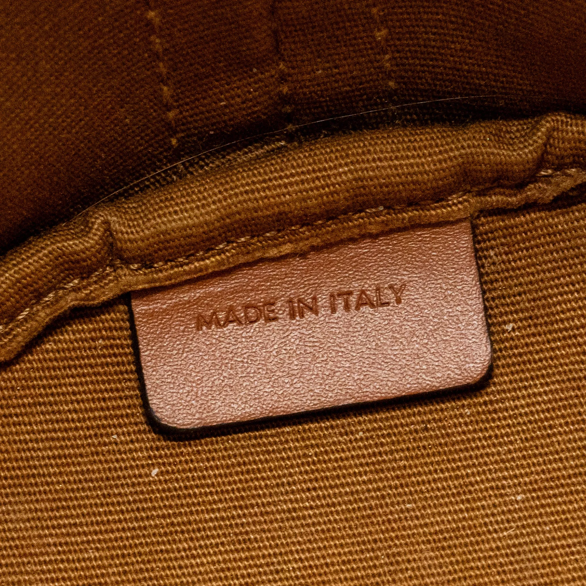 Celine Small Drawstring Bag Triomphe Canvas / Calfskin Tan GHW