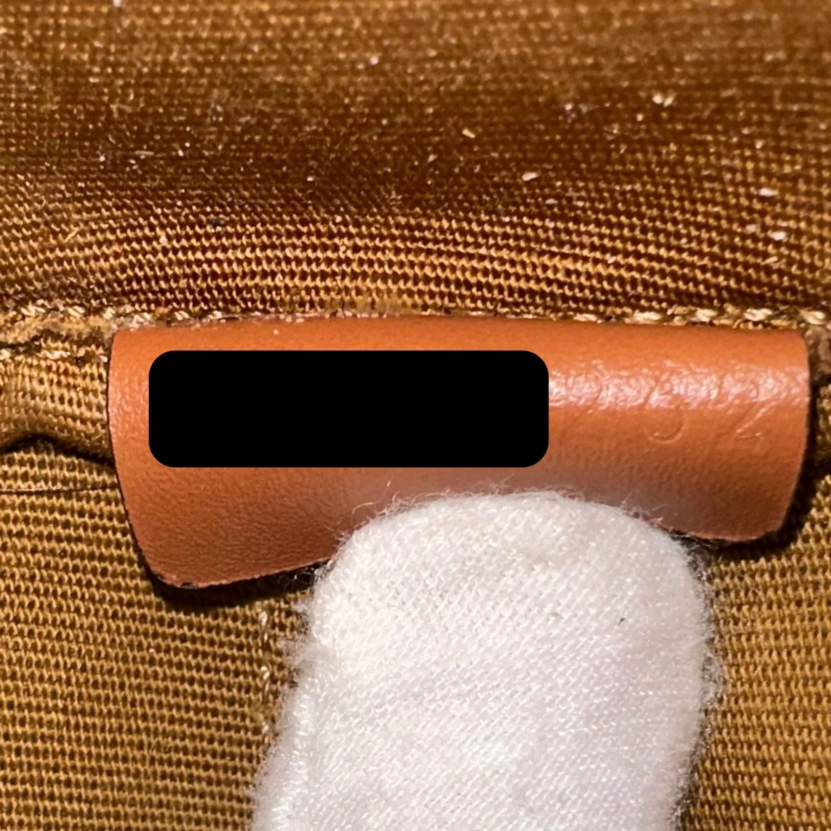 Celine Small Drawstring Bag Triomphe Canvas / Calfskin Tan GHW