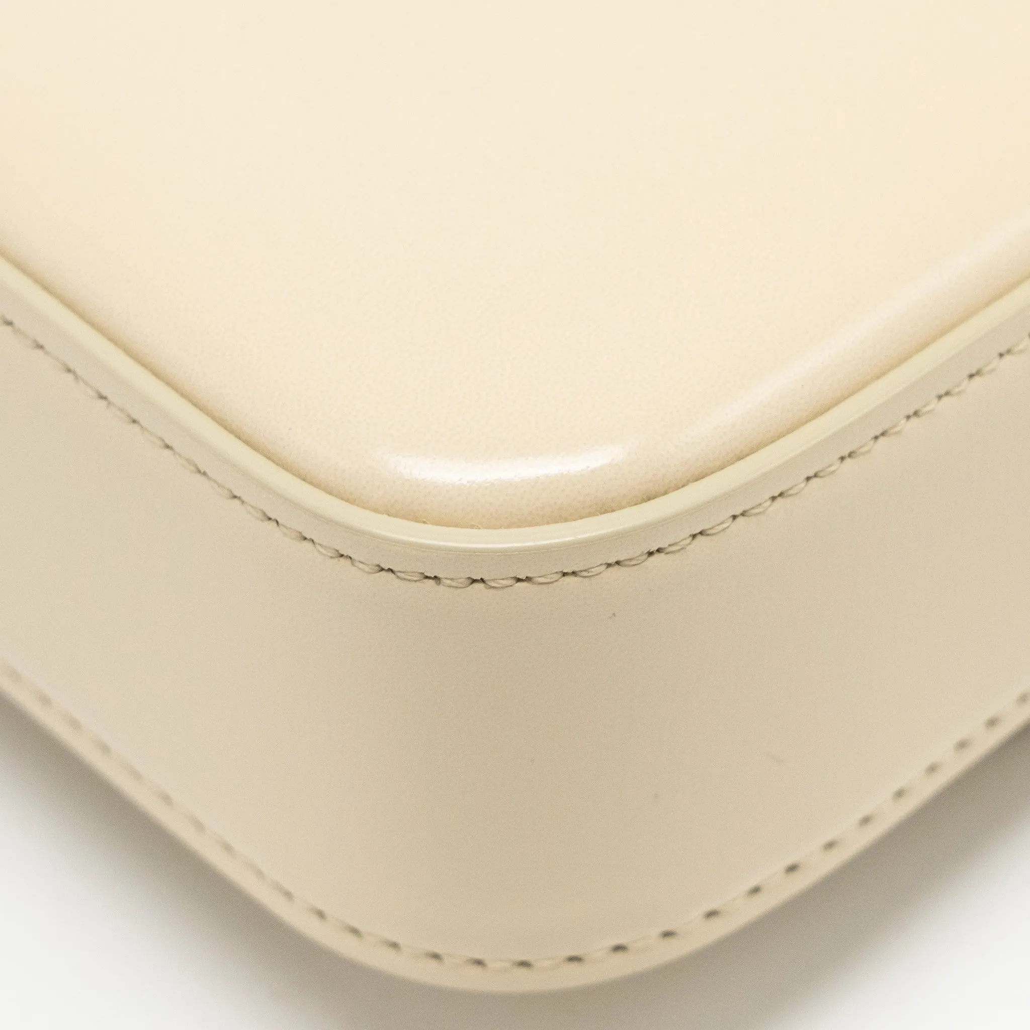 Celine Triomphe Shouder Bag Shiny Calfskin Ivory GHW