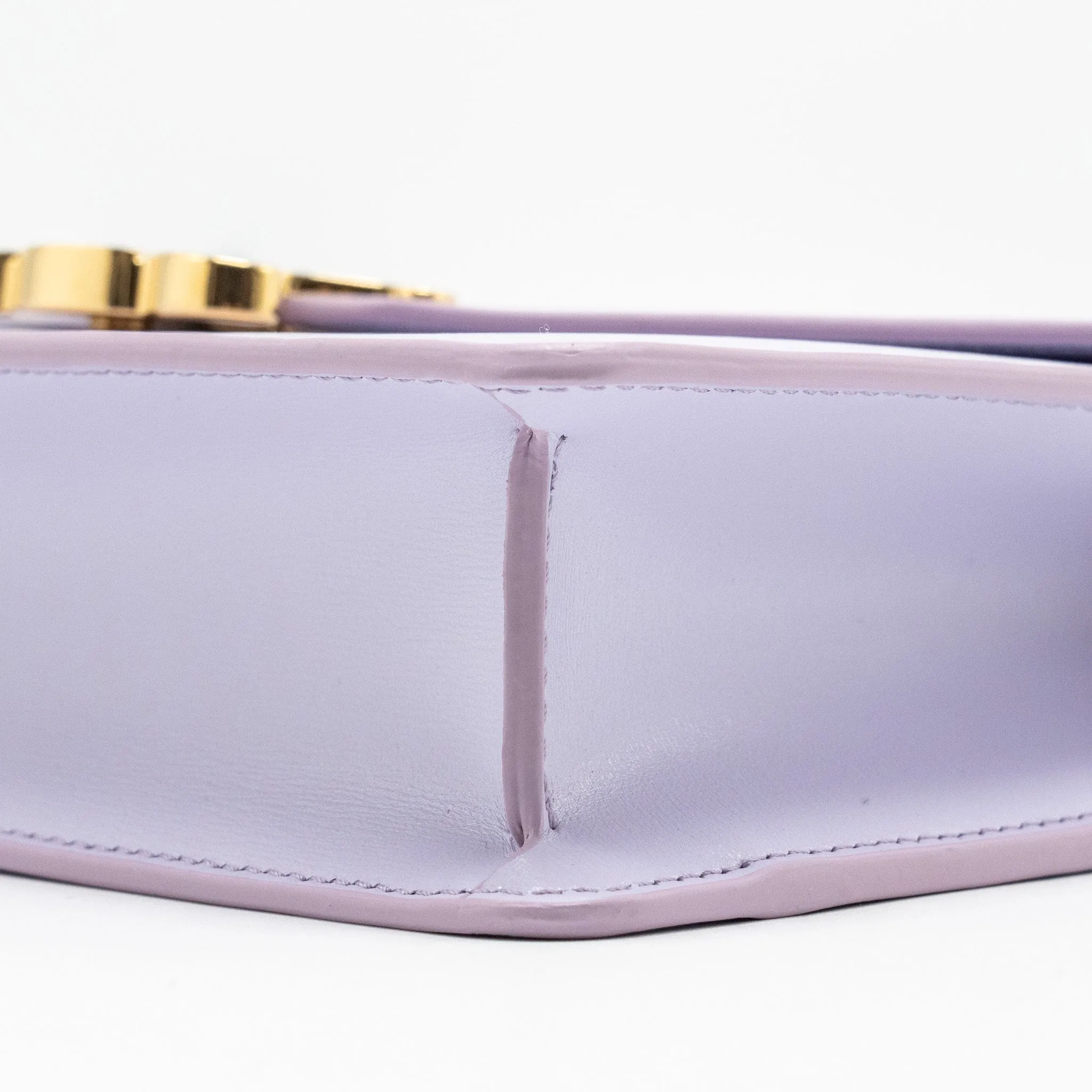Celine Triomphe Wallet on Chain Margo Shiny Calfskin Light Lavender GHW