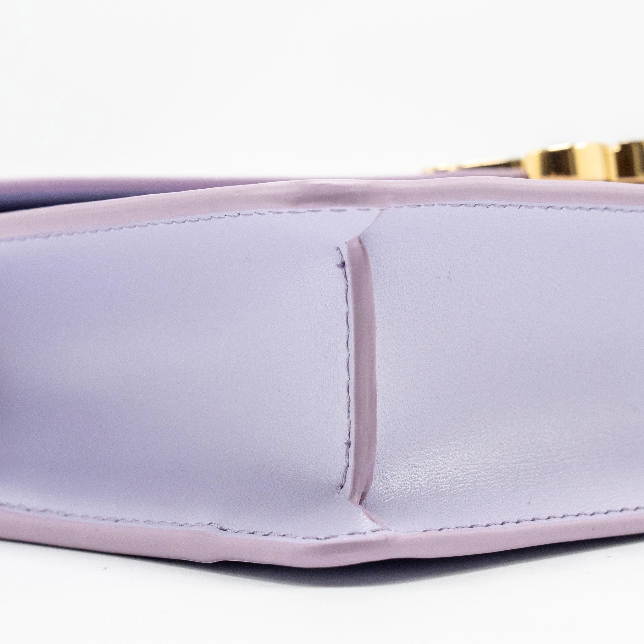 Celine Triomphe Wallet on Chain Margo Shiny Calfskin Light Lavender GHW