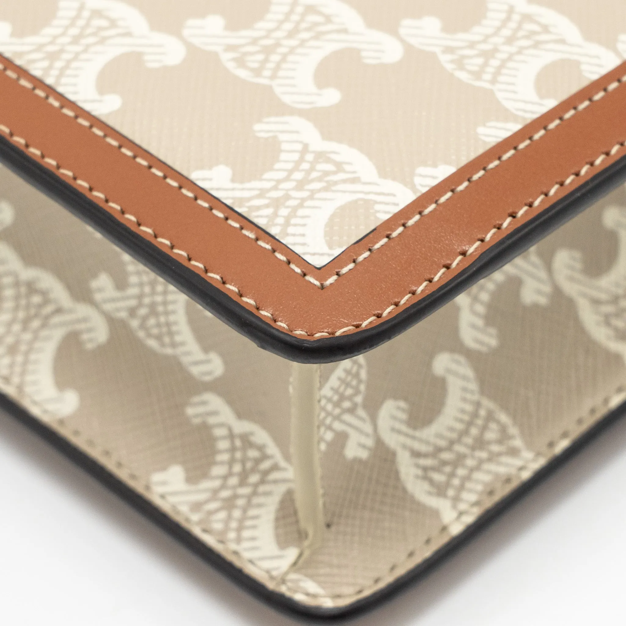 Celine Wallet on Chain Margo Triomphe Canvas/Calfskin GHW