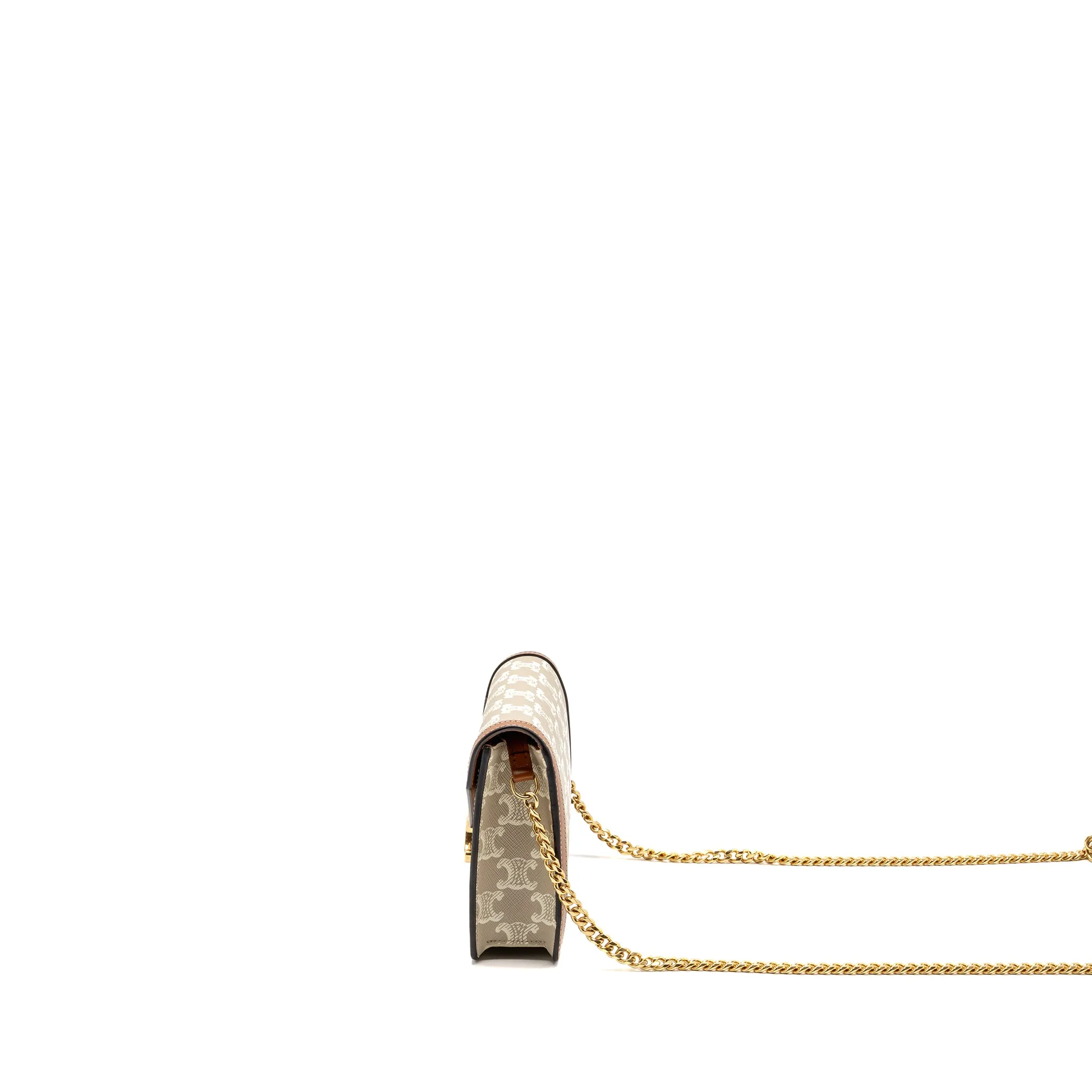Celine Wallet on Chain Margo Triomphe Canvas/Calfskin GHW