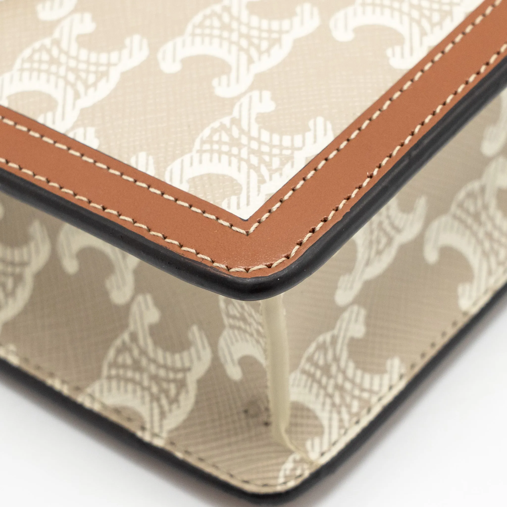 Celine Wallet on Chain Margo Triomphe Canvas/Calfskin GHW