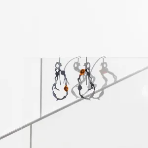 Chandelier Seaweed Earrings in Oxidized Silver
