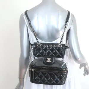 Chanel Aquarium Backpack Black Crumpled Leather & Transparent PVC Small Bag