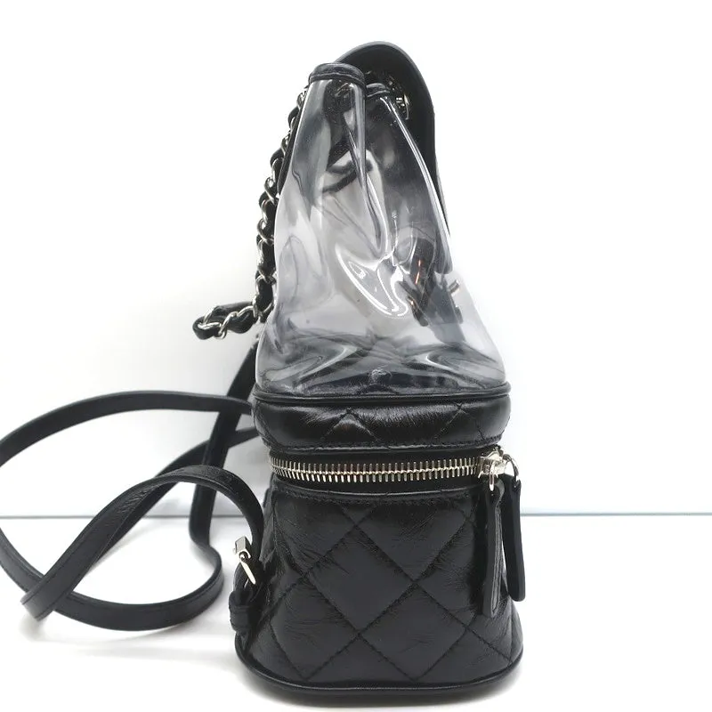 Chanel Aquarium Backpack Black Crumpled Leather & Transparent PVC Small Bag