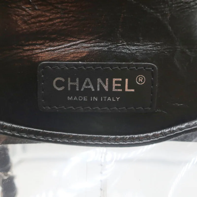 Chanel Aquarium Backpack Black Crumpled Leather & Transparent PVC Small Bag