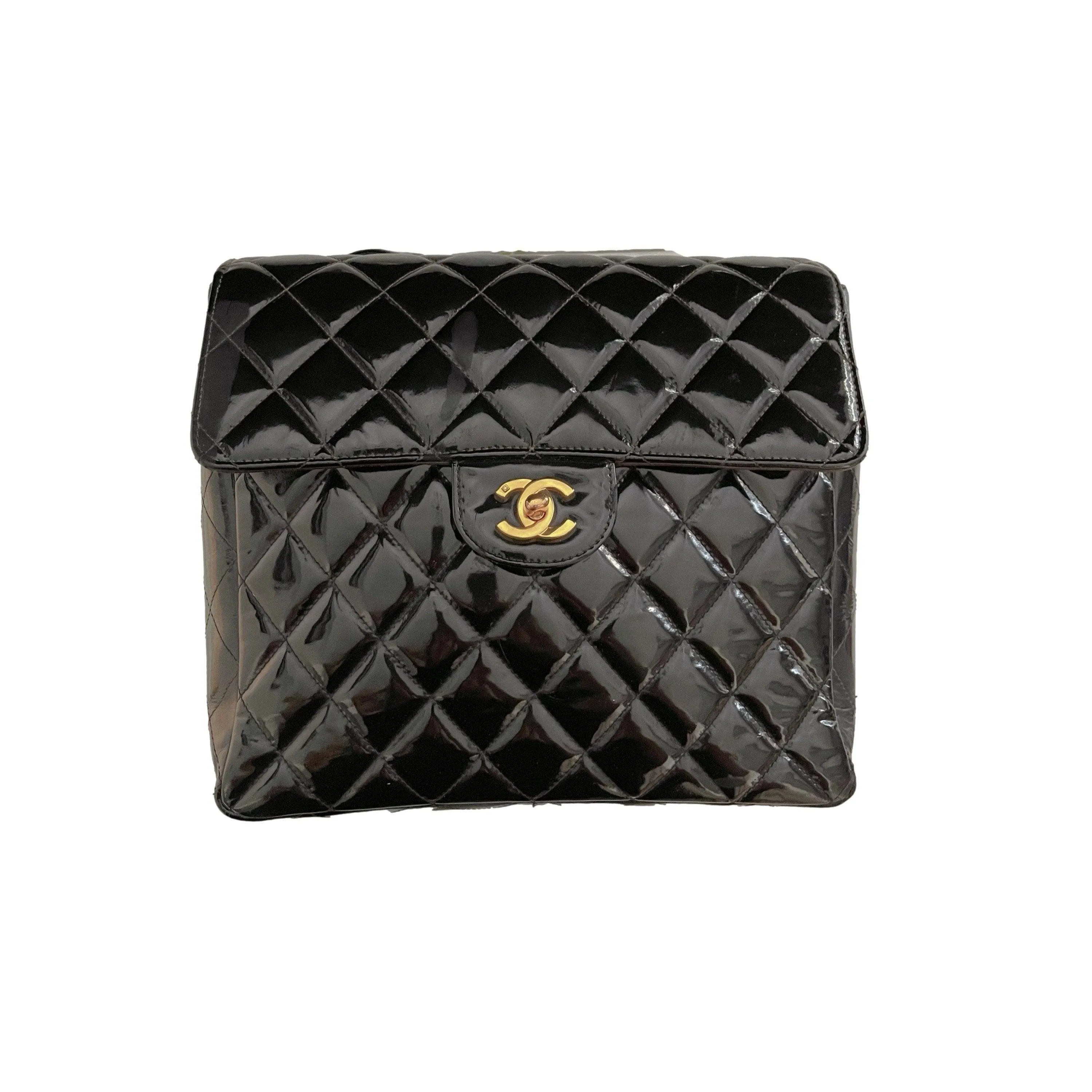 Chanel Black Patent Backpack
