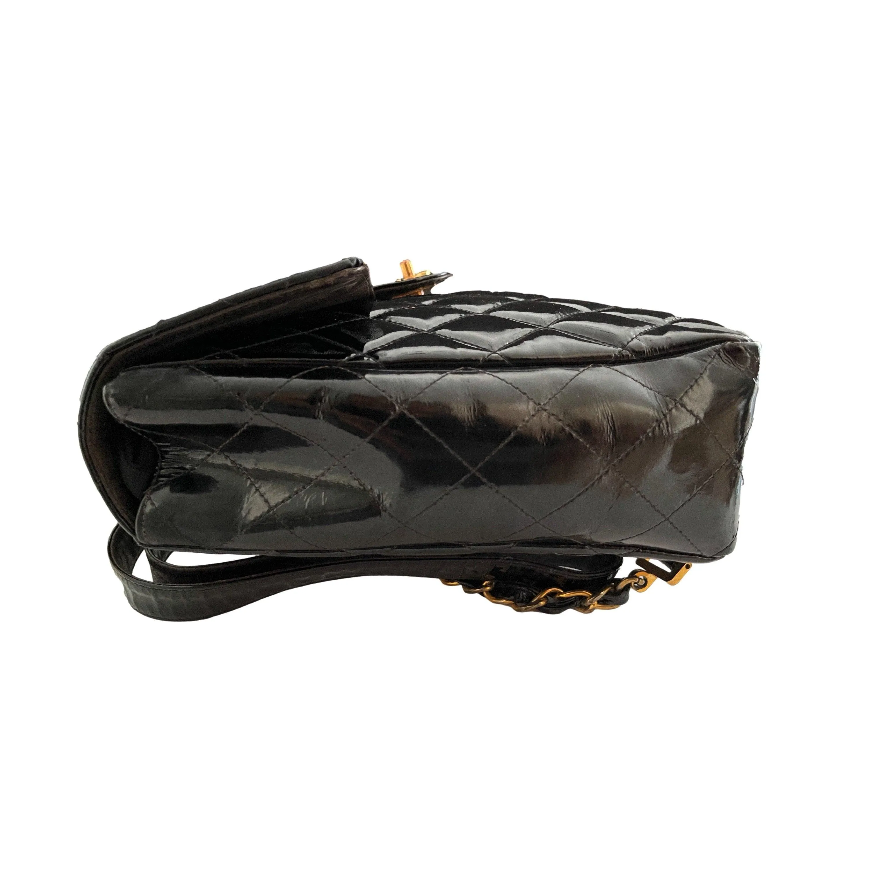 Chanel Black Patent Backpack