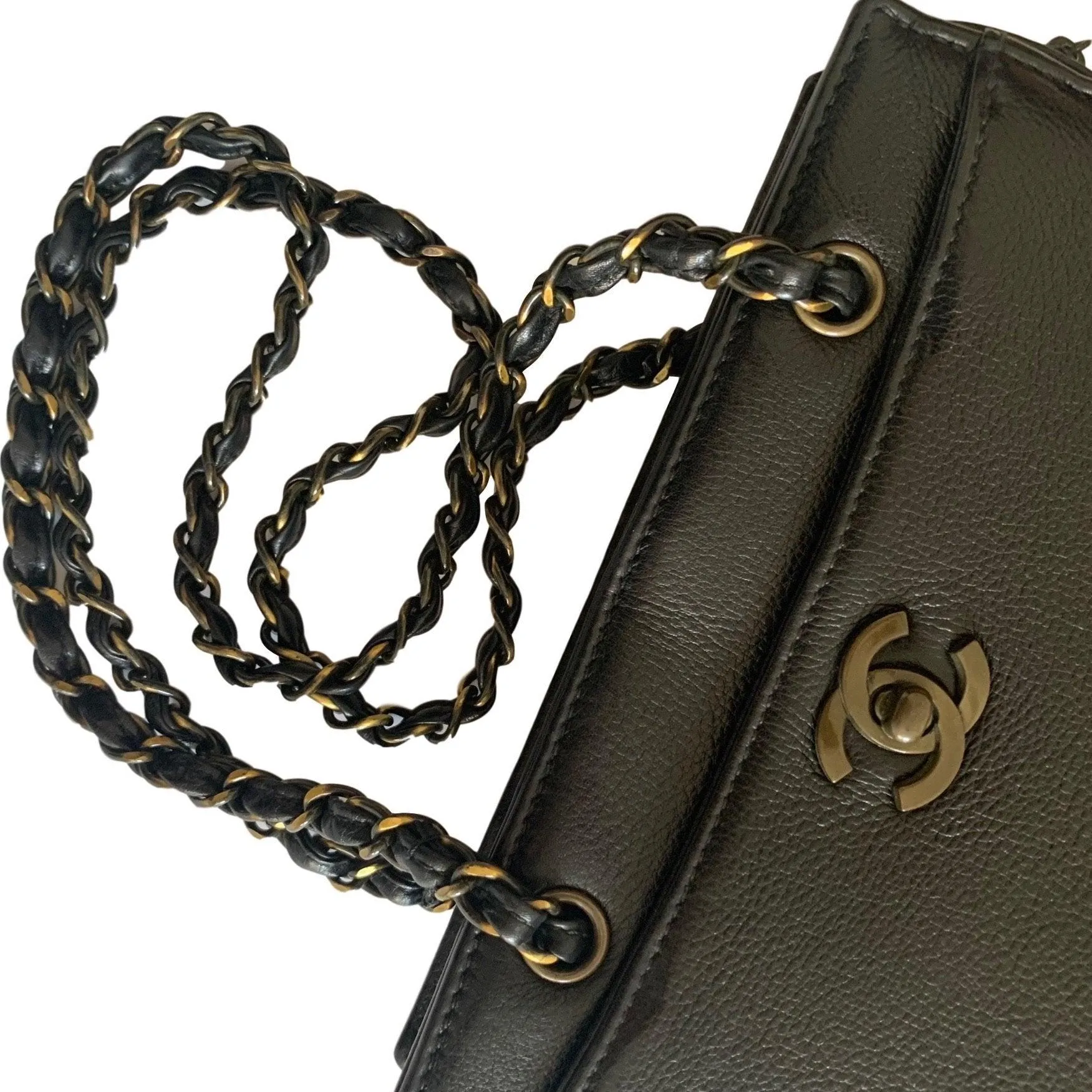 Chanel Black Small Caviar Chain Bag