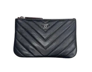 Chanel Chevron Zip Pouch