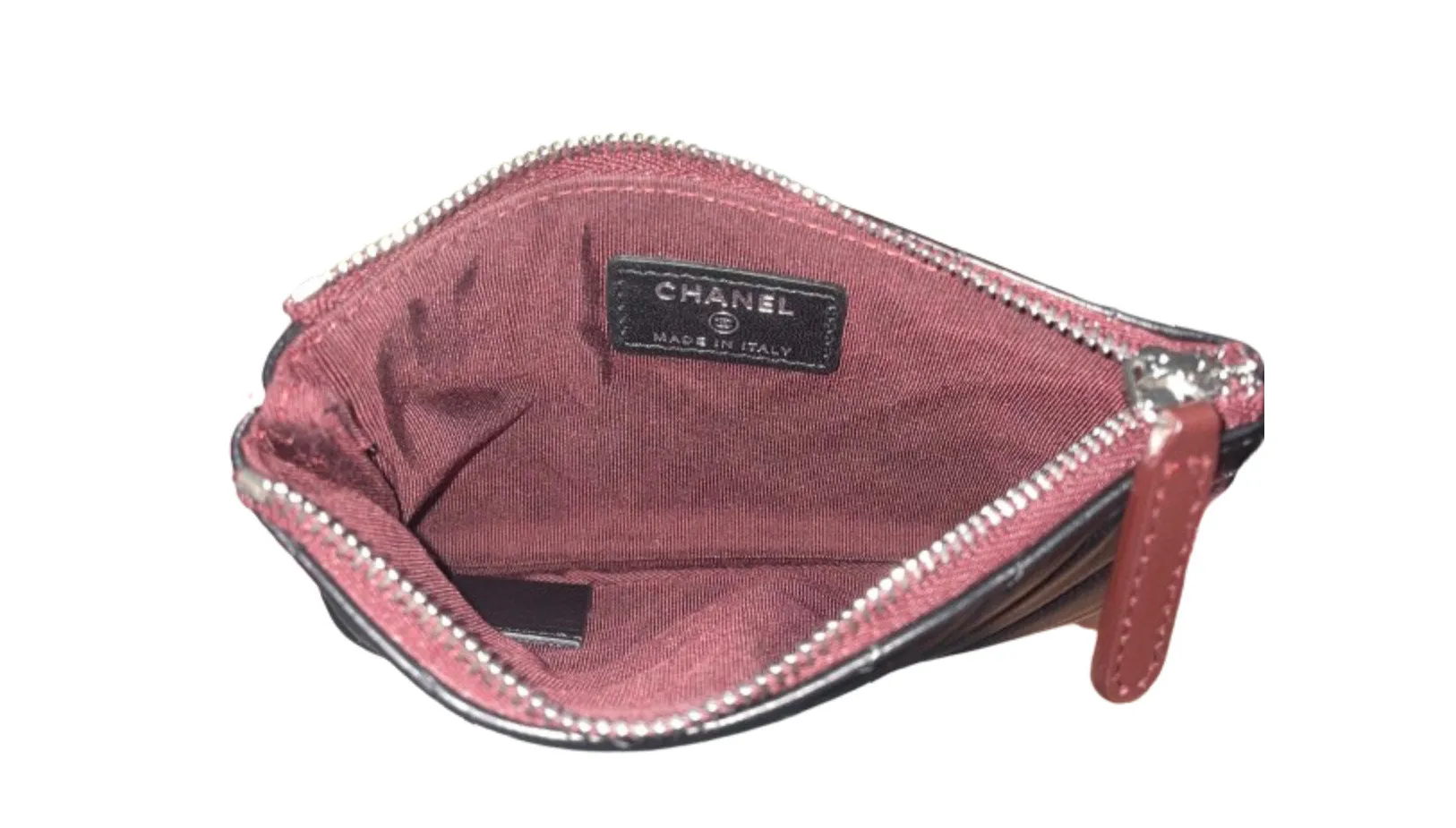 Chanel Chevron Zip Pouch