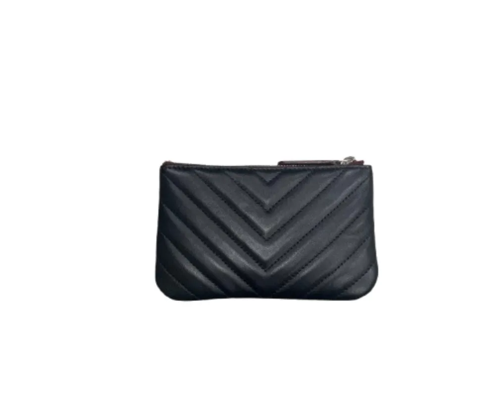 Chanel Chevron Zip Pouch