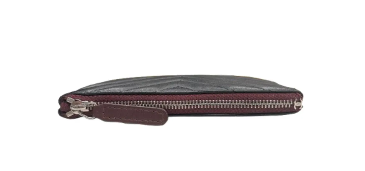 Chanel Chevron Zip Pouch