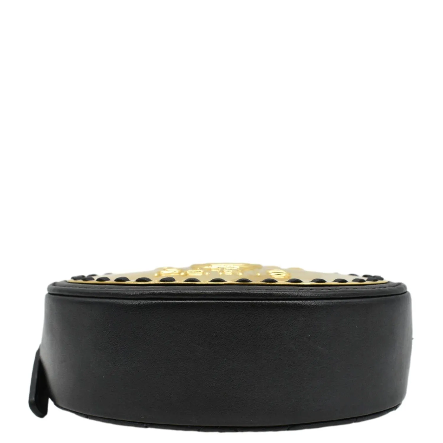 CHANEL Oval CC Leather Vanity Chain Mini Crossbody Clutch Black