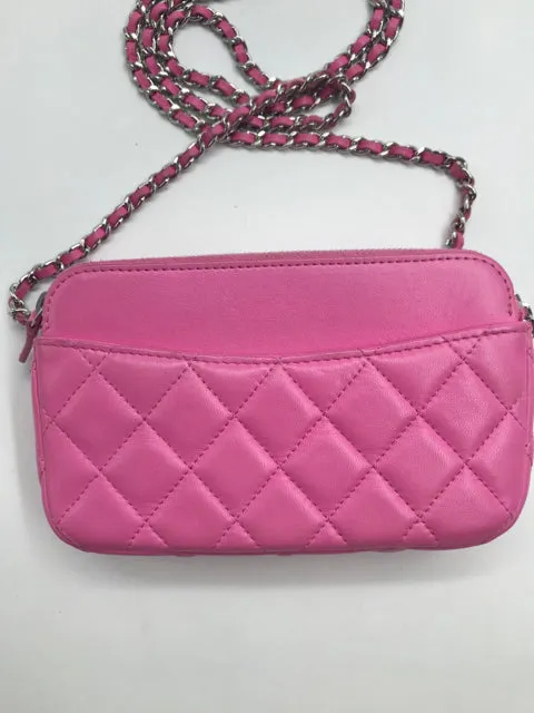 Chanel Pink Calfskin 2021 Small Flap Pouch Handbag