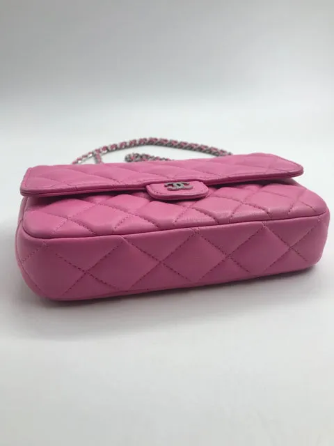 Chanel Pink Calfskin 2021 Small Flap Pouch Handbag
