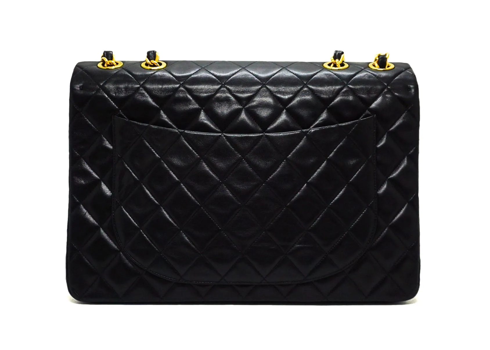 Chanel Vintage Black Lambskin XL CC Maxi Jumbo