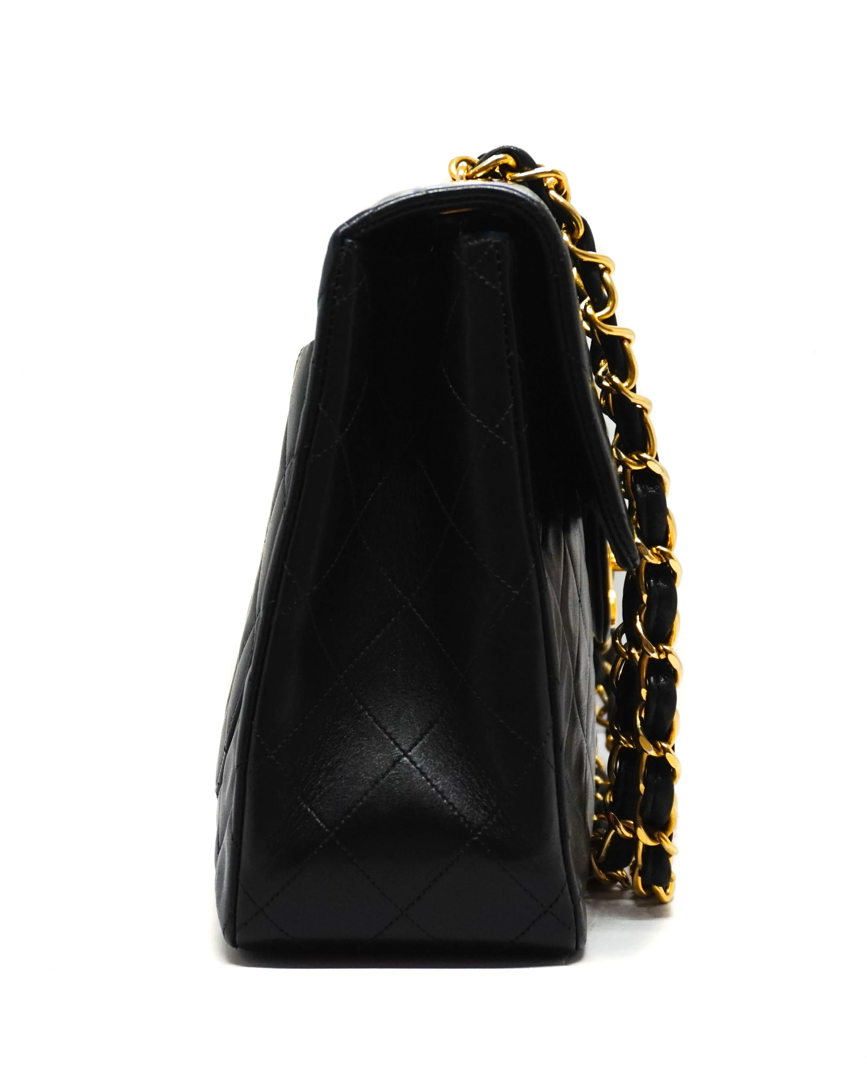 Chanel Vintage Black Lambskin XL CC Maxi Jumbo