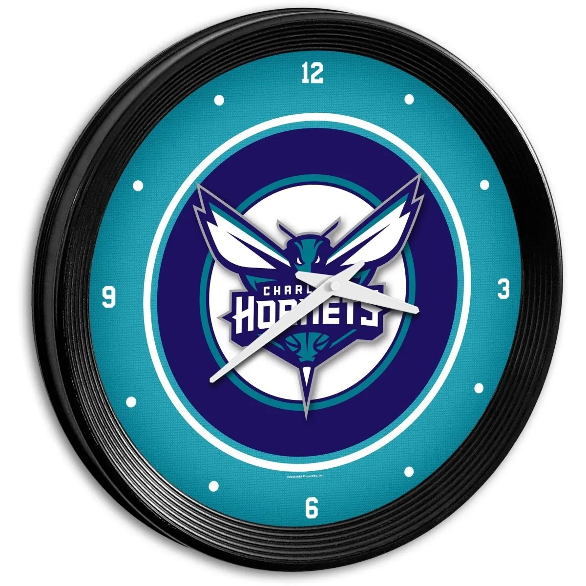Charlotte Hornets: Ribbed Frame Wall Clock