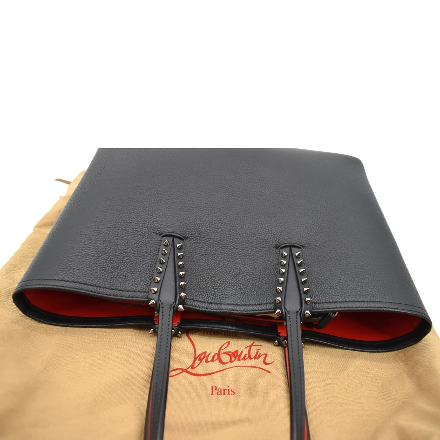 CHRISTIAN LOUBOUTIN Cabata Small Empire Paris Leather Tote Bag Black