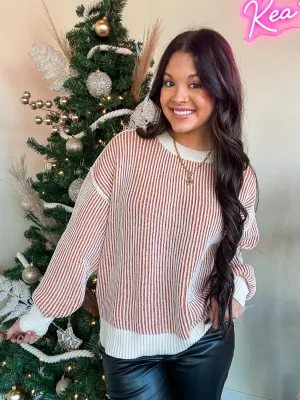 CHRISTMAS EVERYDAY SWEATER-RUST & IVORY