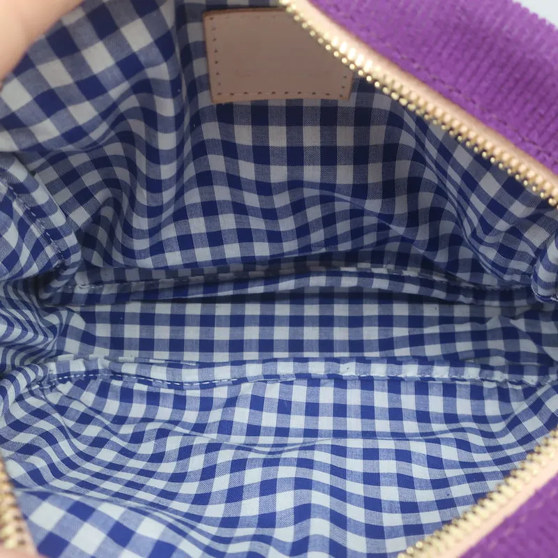 Clare V. Midi Sac Purple Corduroy Suede Small Crossbody Bag