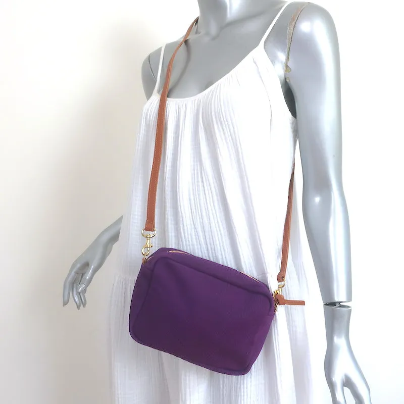 Clare V. Midi Sac Purple Corduroy Suede Small Crossbody Bag