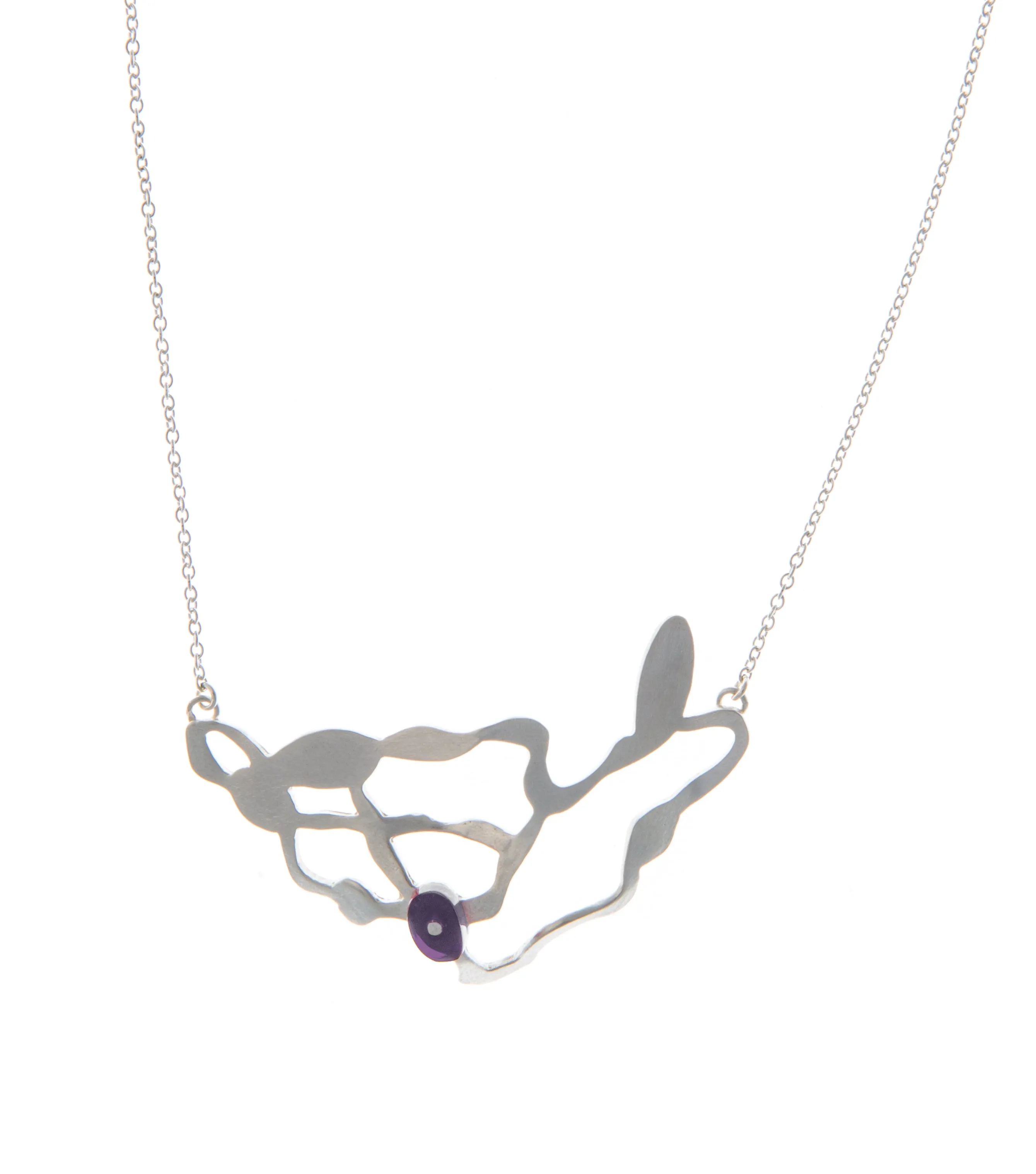 Cluster Seaweed Necklace in Brushed Silver