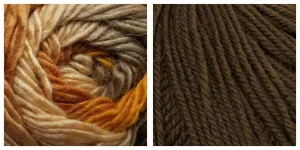 COFFEE   LIGHT GOLD - Embossed Phoenix Vortex Shawl KIT
