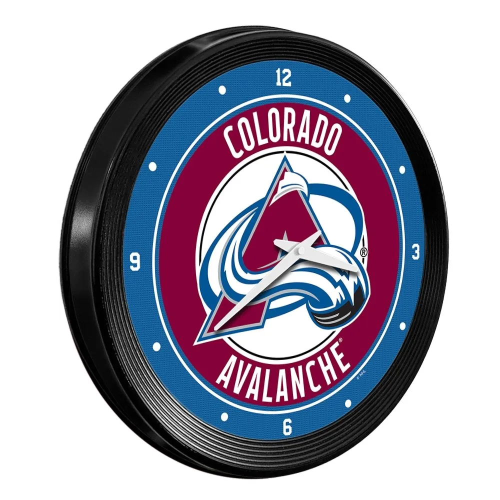 Colorado Avalanche: Ribbed Frame Wall Clock