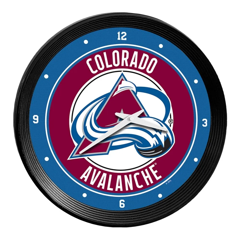 Colorado Avalanche: Ribbed Frame Wall Clock