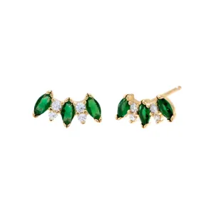 Colored Multi Marquise Curved Bar Stud Earring